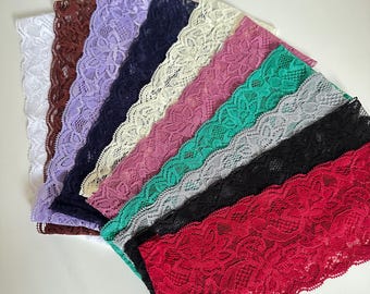 bandeau en dentelle élastique fleurs coiffure vintage mariage accessoire cheveux personnalisé