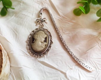 Vintage cameo bookmark, shabby chic, retro Celtic, gift for her, bridger bookmark, Christmas