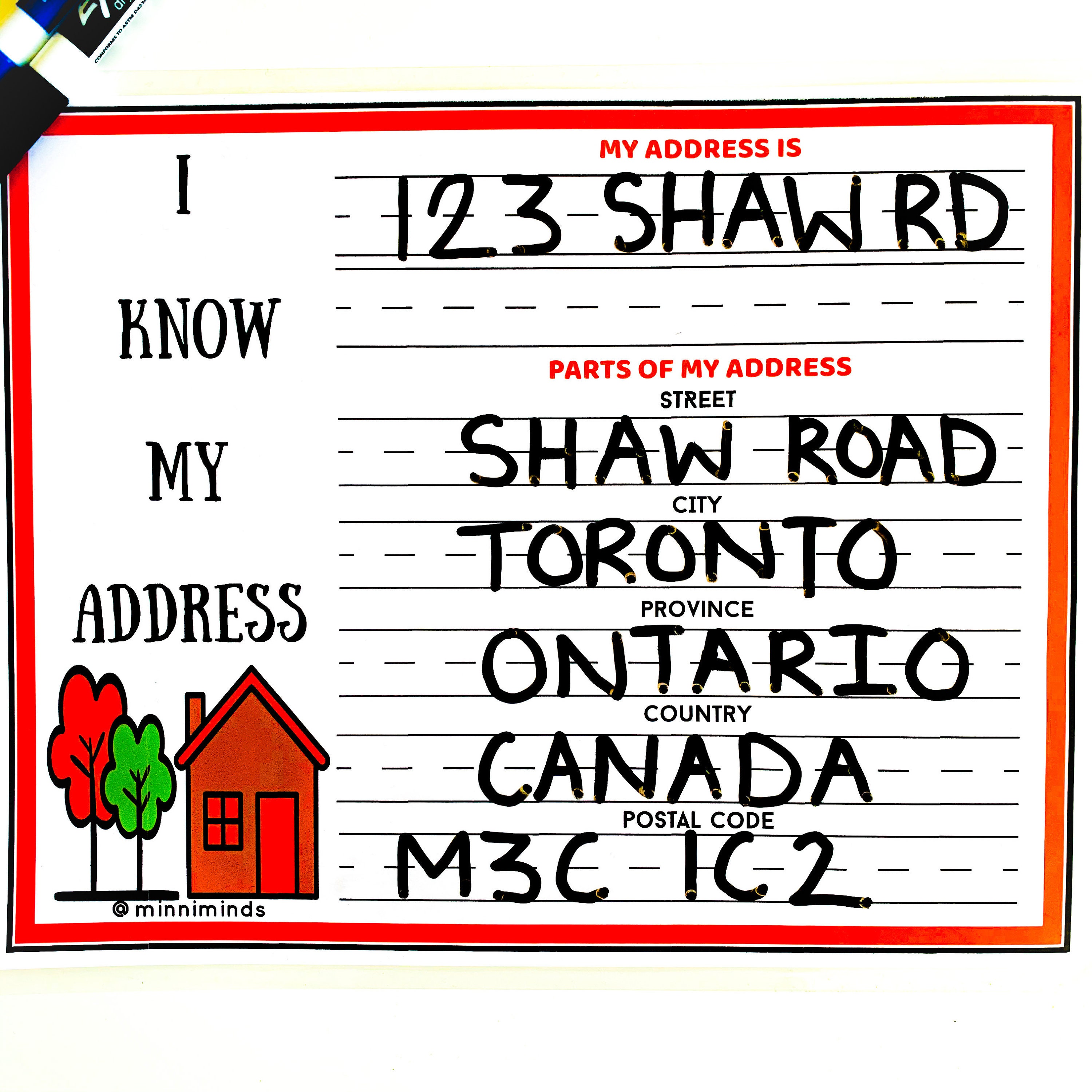 I Know My Address Printable Worksheet Address Practice Etsy