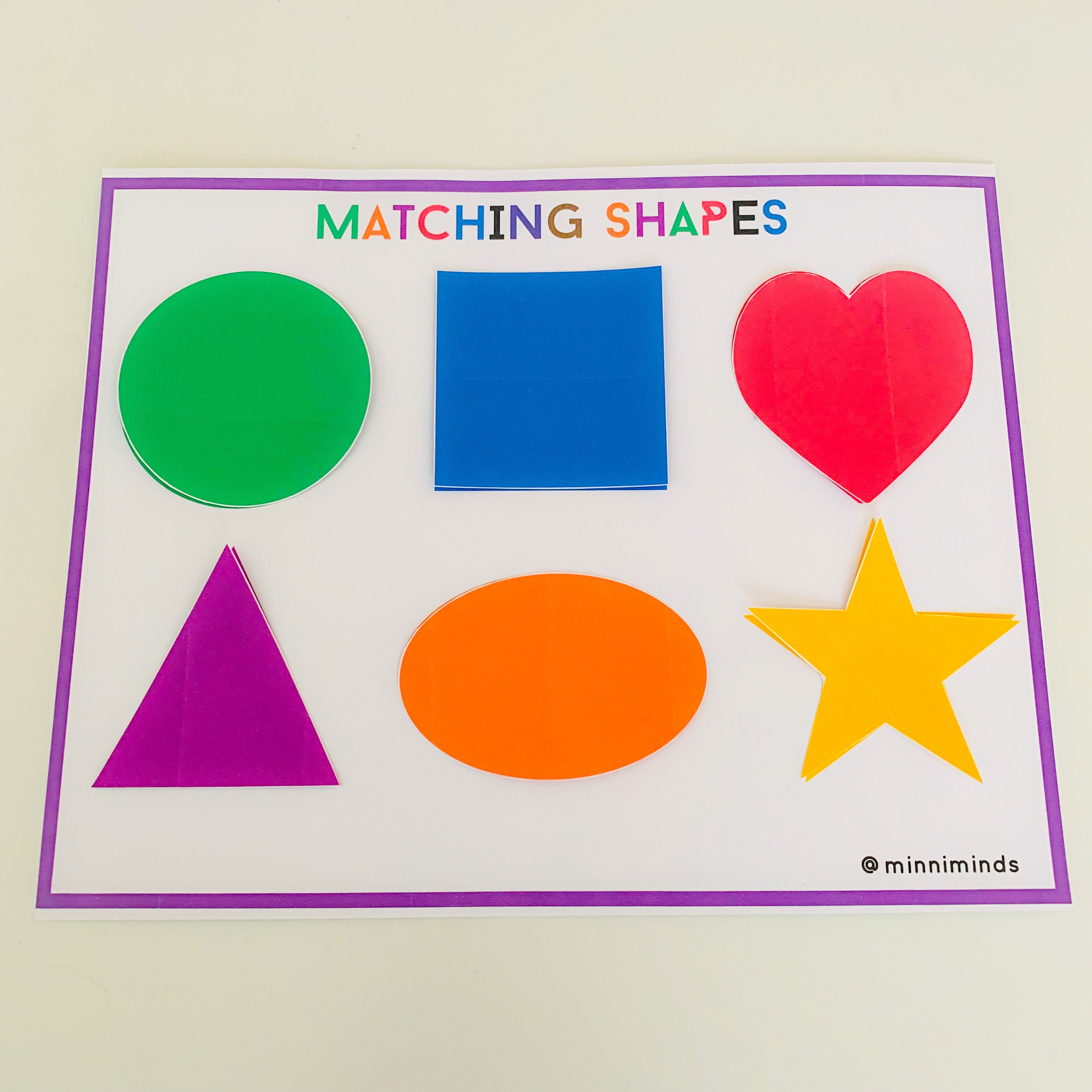Match the Shapes Printable Worksheet Shapes Learning | Etsy