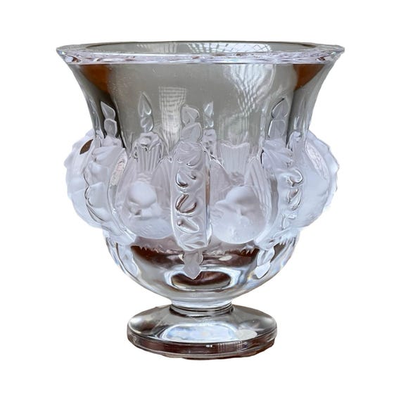 Vintage Lalique Dampierre Sparrow Footed Vase
