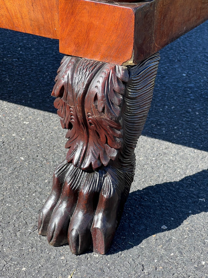 Antique Federal Period Mahagony Paw Foot Sideboard c. 1830 image 8