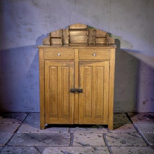 Antique Victorian Country Grain Painted Jelly Cupboard c. 1870