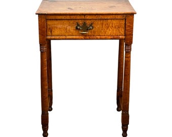 Antique Sheraton Birdseye Maple One Drawer Stand c. Early 19th Century