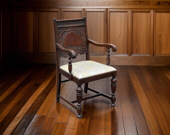 Antique Depression Era Oak Side Chair