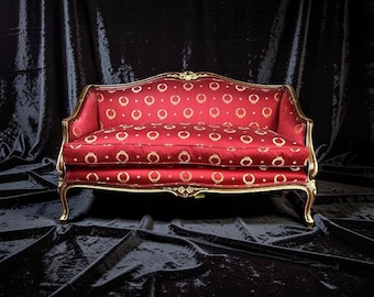 Vintage French Regency Style Custom Upholstered Settee