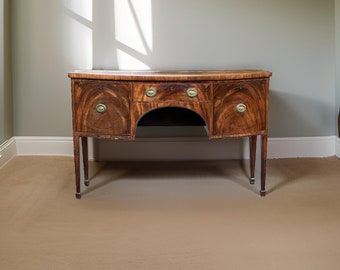 Antique Georgian Bow Front Mahogany Sideboard c. Late 18th Century