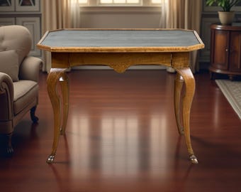 Antique Louis XV Provincial Walnut One Drawer Writing Desk or Side Table c. 18th Century