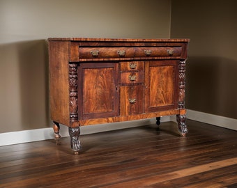 Antique Federal Period Mahagony Paw Foot Sideboard c. 1830