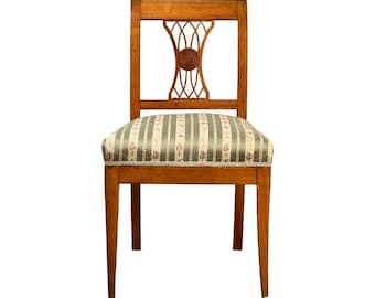 Antique German Biedermeier Style Cherry Side Chair c. Early 20th Century