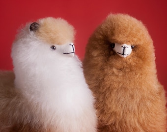BABY ALPACA PLUSH | 100% Premium Extra-Soft Alpaca Fur Hypoallergenic Doll | Sustainable One-of-a-Kind Handcrafted Baby Alpaca Fur Toy