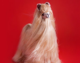 Handcrafted Suri Alpaca Fur Doll | Hypoallergenic Plush Toy
