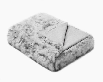 Handmade Suri Alpaca Throw | Silver Mist Cozy Blanket