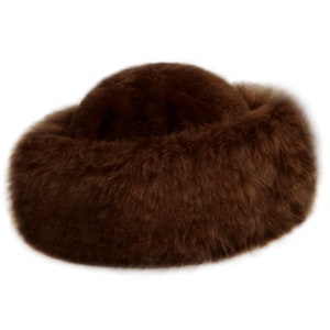 Baby Alpaca Fur Hat Handcrafted Genuine Baby Alpaca Extra Fine Fur Luxury Baby Alpaca Fur Hat for Woman Dark Chocolate