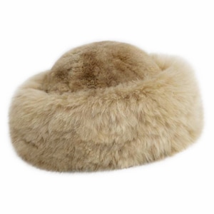 Baby Alpaca Fur Hat Handcrafted Genuine Baby Alpaca Extra Fine Fur Luxury Baby Alpaca Fur Hat for Woman Natural Camel