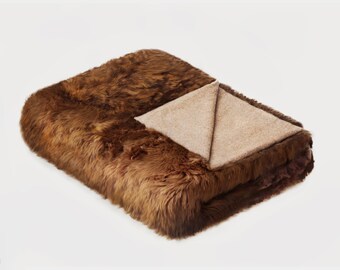 Luxury Suri Alpaca Throw | Cocoa Brown, Handmade