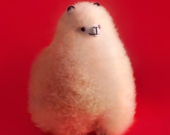 Alpaca Fur Stuffed Plush | 100% Handcrafted Superfine Alpaca Fur Toy | Genuine Alpaca Fur Hypoallergenic Doll