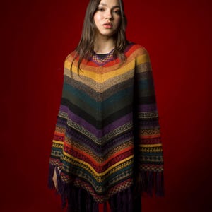 Poncho royal en alpaga fait main | Châle en laine péruvienne