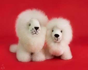 Handcrafted Alpaca Fur Lion Doll | Hypoallergenic Plush Toy