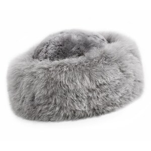 Baby Alpaca Fur Hat Handcrafted Genuine Baby Alpaca Extra Fine Fur Luxury Baby Alpaca Fur Hat for Woman Natural Grey