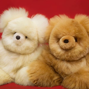 BABY ALPACA BEAR | Handcrafted Baby Alpaca Fur Teddy Bear Stuffed Plush Toy | Genuine 100%  Baby Alpaca Fur Hypoallergenic Doll