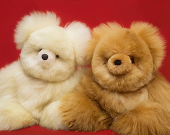 BABY ALPACA BEAR | 100% Premium Extra-Soft Alpaca Fur Hypoallergenic Doll | Sustainable and One-of-a-Kind Handcrafted Baby Alpaca Fur Toy