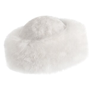 Baby Alpaca Fur Hat Handcrafted Genuine Baby Alpaca Extra Fine Fur Luxury Baby Alpaca Fur Hat for Woman Natural White