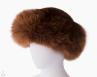 Sombrero de piel de Baby Alpaca / Piel genuina de Baby Alpaca Extra Fina / Sombrero de piel de Baby Alpaca de lujo para mujer