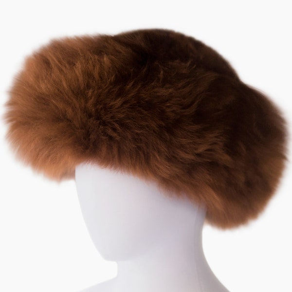 Sombrero de piel de Baby Alpaca / Piel genuina de Baby Alpaca Extra Fina / Sombrero de piel de Baby Alpaca de lujo para mujer