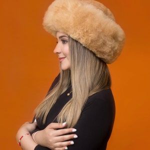 Baby Alpaca Fur Hat Handcrafted Genuine Baby Alpaca Extra Fine Fur Luxury Baby Alpaca Fur Hat for Woman image 3