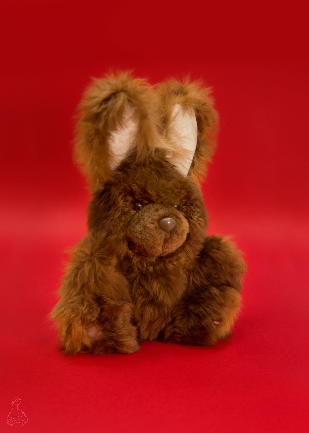 Alpaca Fur Bunny Stuffed Plush Alpaca Fur Toy Rabbit Handmade Plush Toy ...