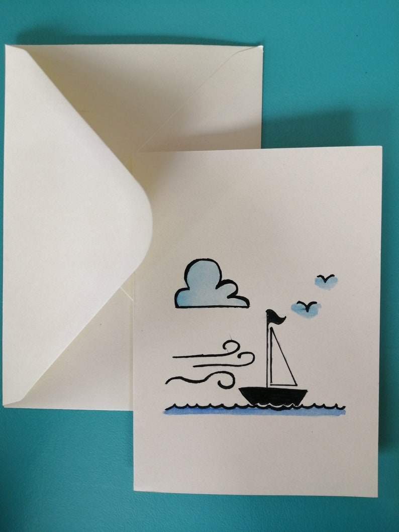 Birthday Card Sailing Boat Greeting Card Greeting Card Etsy