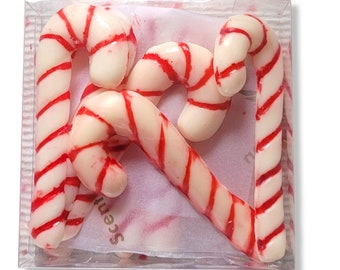 Wax Candy Cane Embeds — Handmade for Holiday and Dessert Candles
