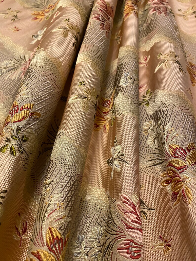 Vintage Scalamandre Woven Silk Lampas Fabric Etsy