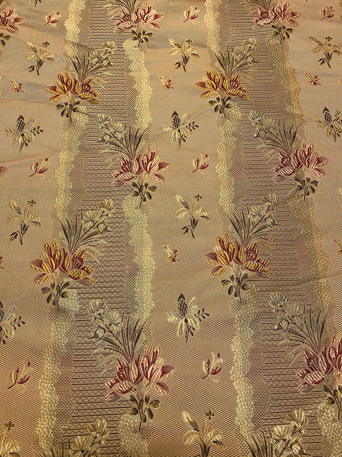 Vintage Scalamandre Woven Silk Lampas Fabric Etsy