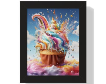 Indulge in a whimsical world of sweetness with this extraordinary giant rainbow cupcake perched atop a fluffy rainbow cloud