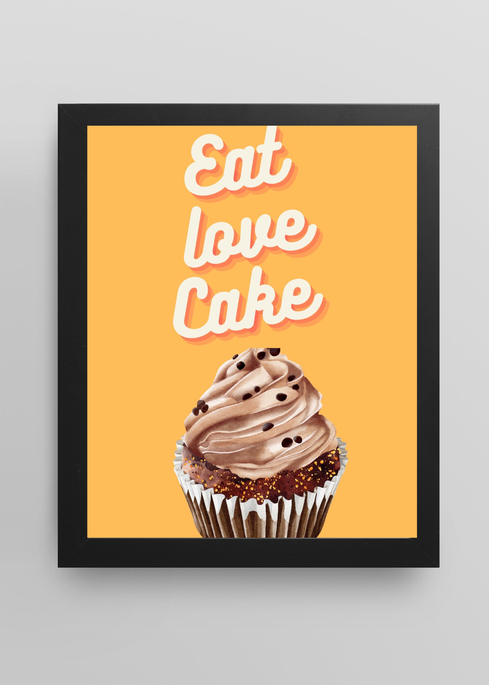 Vintage Chocolate Cupcake Art Print: Nostalgic Kitchen Decor (Digital  Download), image size:1920x2688