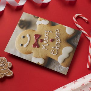 Frohe Weihnachten Lebkuchenmann Digital Download - Festliche druckbare Kunst für Weihnachtskarten Geschenke für Freunde und Familie Digitaldruckarbeit