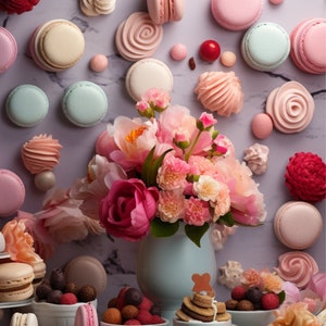 Macaroon Wall Art: Vibrant Cake Decor Print (Digital Download)
