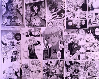 pics Anime Collage Wallpaper Aesthetic Black And White anime collage etsy