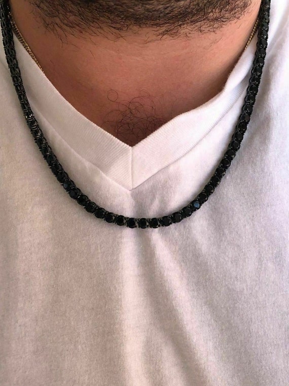 14k Gold Over Black Diamond Necklace 