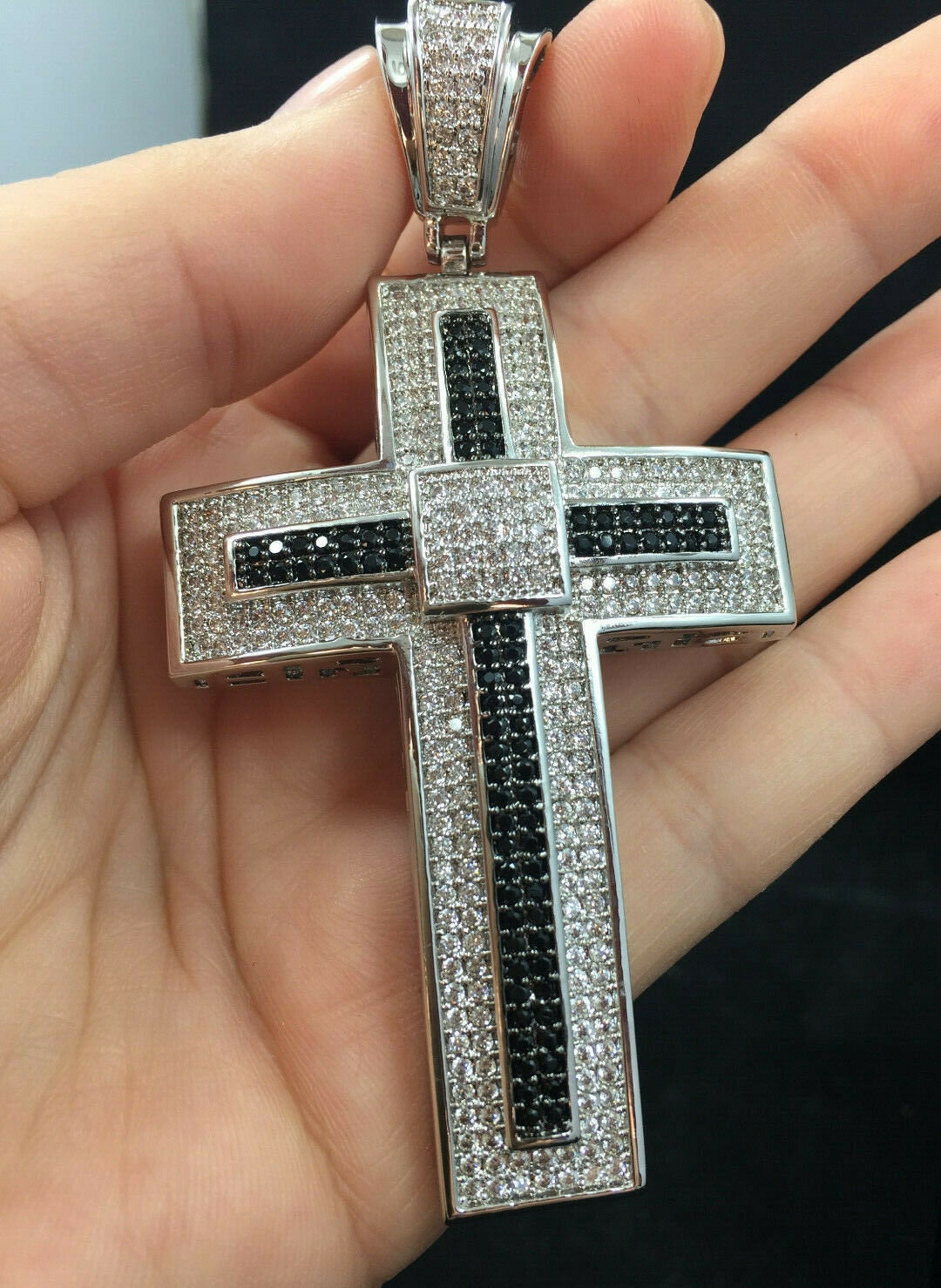 14k Gold Over Diamond Cross Pendant 