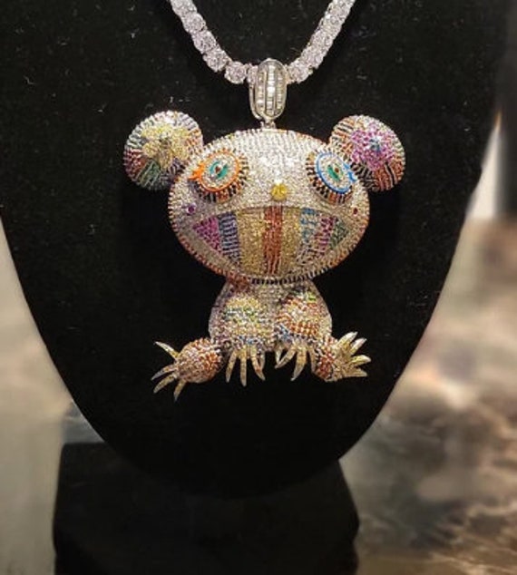 14k Gold Over Diamond Cartoon Pendant 