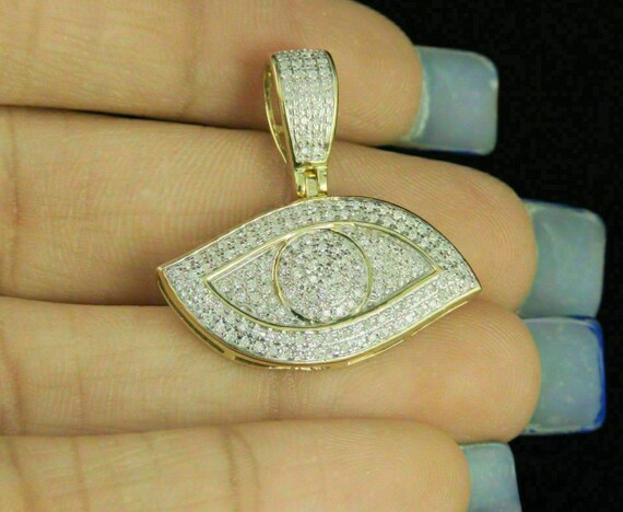 14k Gold Over Diamond Hip Hop Pendant 
