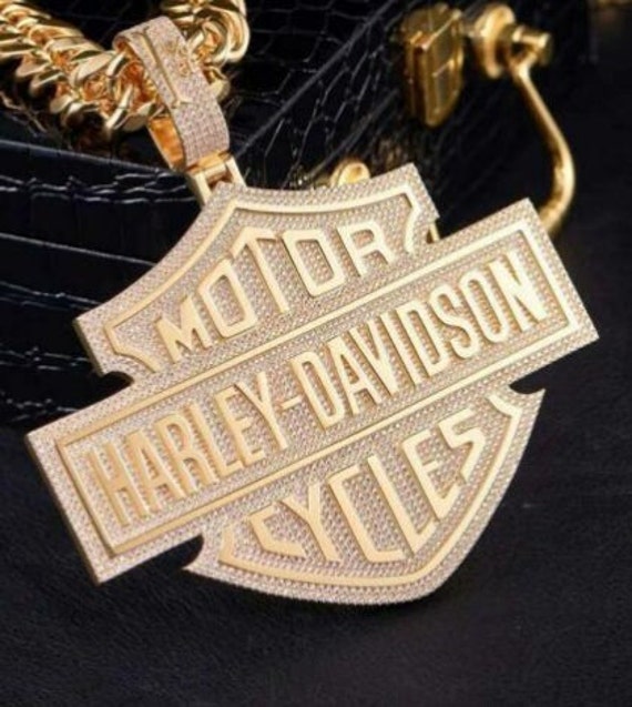 14k Gold Over Diamond Harley Davidson 