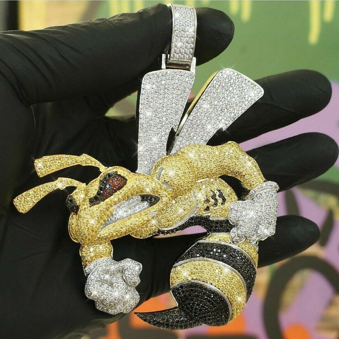 14k Gold Over Diamond Hip Hop Pendant Mens Customized Angry | Etsy