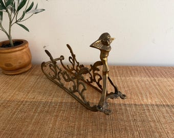 Vintage Brass Ornate Cherub Sleigh