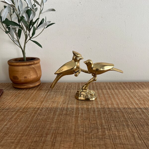 vintage brass love birds