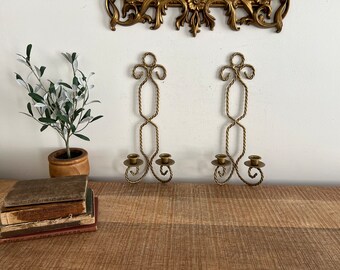 Vintage Gold Rope Double Arm sconces set of 2