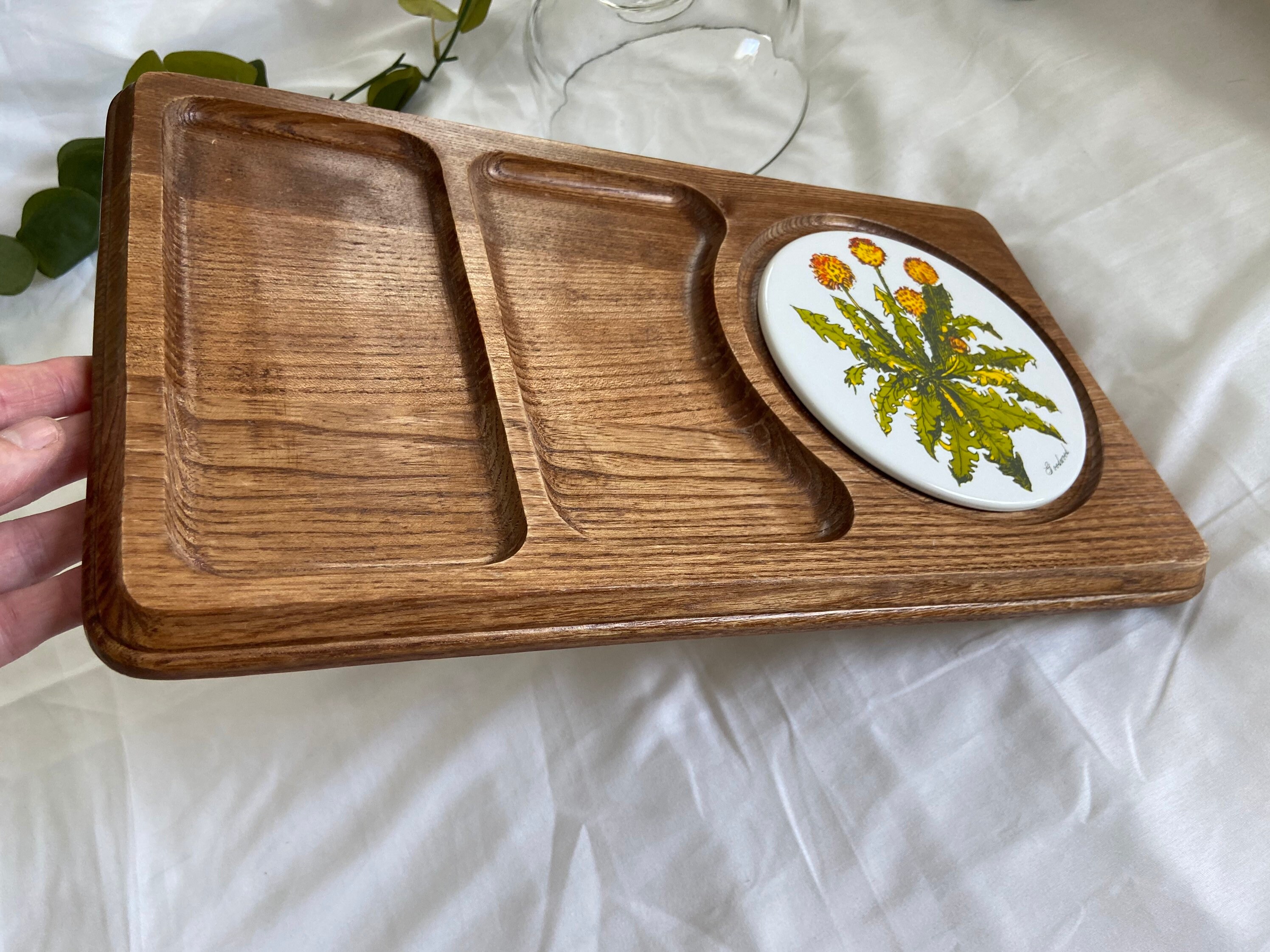 Vintage MidCentury Cheese Wood Tray with lid Etsy